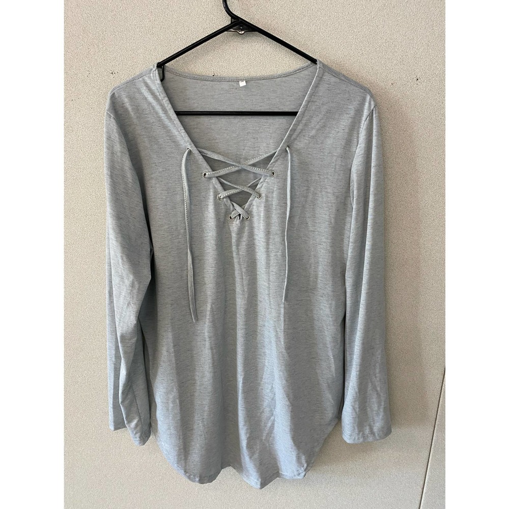 Long Sleeve Gray Tone Long Sleeve Top No Tags Size XXL